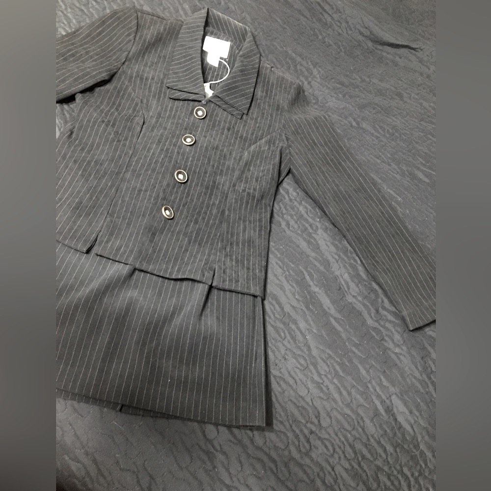 Women's Black Pinstripe Tailored Jacket